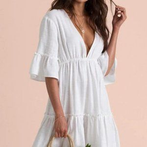 White mini dress Boho White Dress